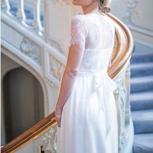 Seraphine Ivory Lace & Silk Maternity Gown